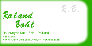 roland bohl business card